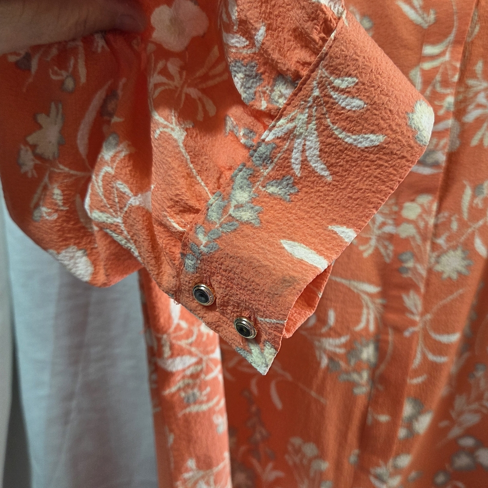 Calvin Klein Coral Floral Blouse - Picture 2 of 6